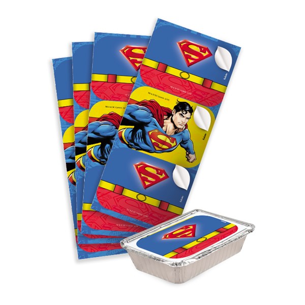 Adesivo Retangular Festa Superman Geek | 12 Unidades - Festcolor