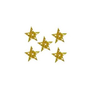 Aplique Com Glitter de Natal Estrelas Douradas | 5 Unidades-Piffer