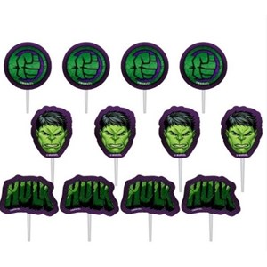 Aplique Com Glitter Hulk Festa Avengers  | 12 Unidade-Piffer