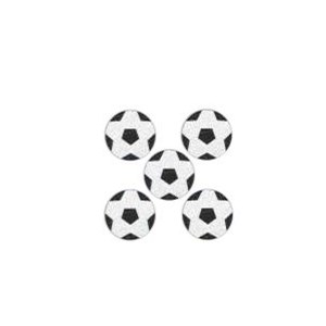 Aplique de Bola de Futebol Com Glitter | 5 Unidades-Piffer
