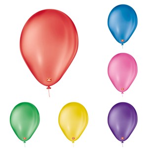 Balão Liso 7" Vermelho Quente | 50 Unidades - São Roque