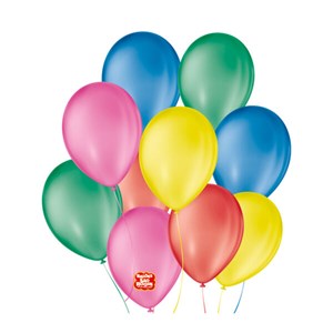 Balão Liso 9" Sortido | 50 Unidades - São Roque