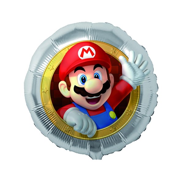 Balão Metalizado Redondo 18" Festa Super Mario | Unidade - Cromus