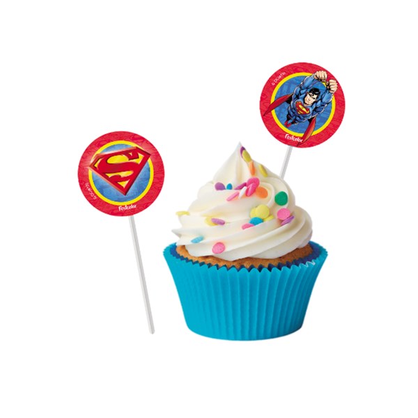 Bandeirinha Docinhos Festa Superman Geek | 08 unidades- Festcolor
