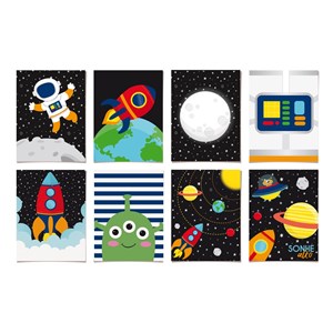 Cartaz Decorativo 25 x 35 cm Festa Astronauta | 8 Unidades - Cromus