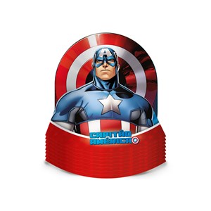 Chapéu de Aniversário Festa Capitão América | 8 Unidades - Regina