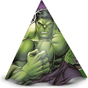 Chapéu de Aniversário Festa Hulk Animação | 12 Unidades - Regina