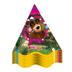 Chapéu de Aniversário Festa Masha e o Urso Clássica | 12 Unidades - Regina