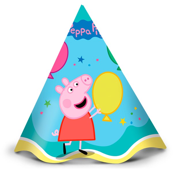 Chapéu de Aniversário Festa Peppa Pig Clássica | 6 Unidades - Regina