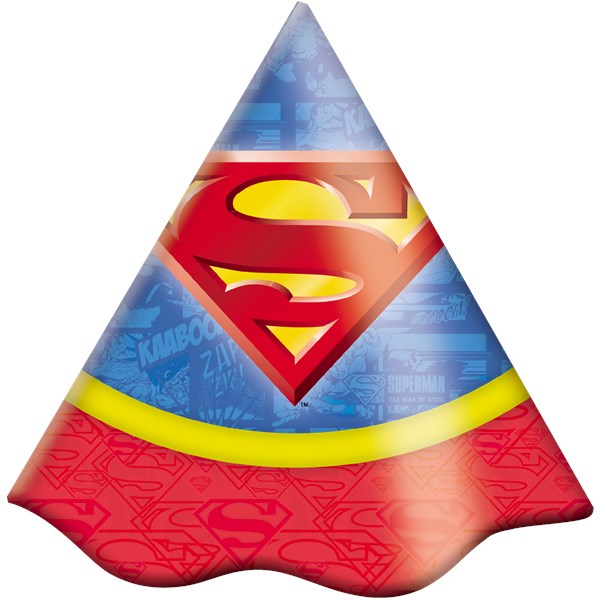 Chapéu de Aniversário Festa Superman Geek | 8 Unidades - Festcolor