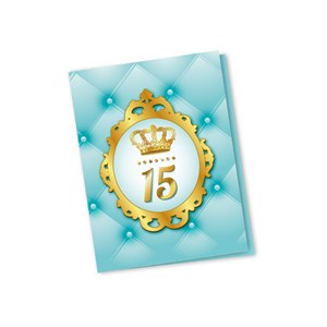 Convite de Aniversário 15 Anos Coroa | 10 Unidades - Regina