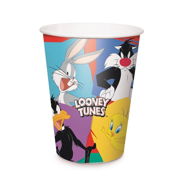 Copo de Papel 240 ml Festa Looney Tunes | 8 Unidades - Cromus