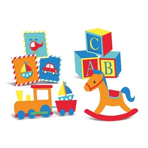 Enfeite de Mesa Silhueta Decorativa Festa Fábrica de Brinquedos | 4 Unidades - Cromus