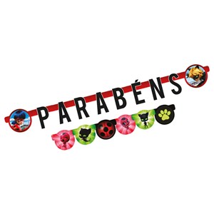 Faixa Decorativa Parabéns Festa Miraculous Ladybug | Unidade - Regina