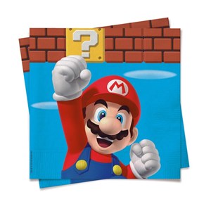 Guardanapo de Papel 25x25 cm Festa Super Mario  | 20 Unidades - Cromus