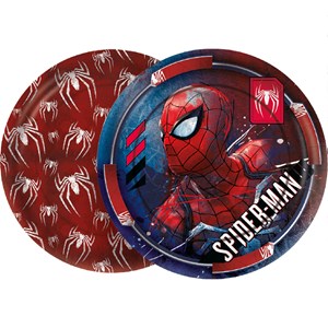 Prato Descartável 18 cm Festa Spider Man Gamer Verse | 12 Unidades - Regina