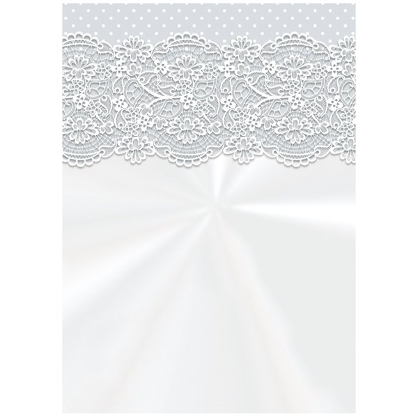 Saco Transparente Decorado com Renda Branca 11 x 19,5 cm | 50 Unidades - Cromus