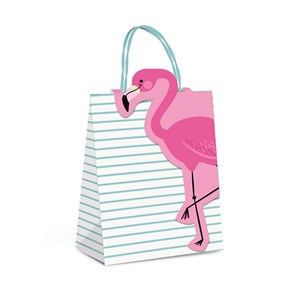Sacola de Papel com Fechamento P Festa Flamingo | 10 Unidades - Cromus