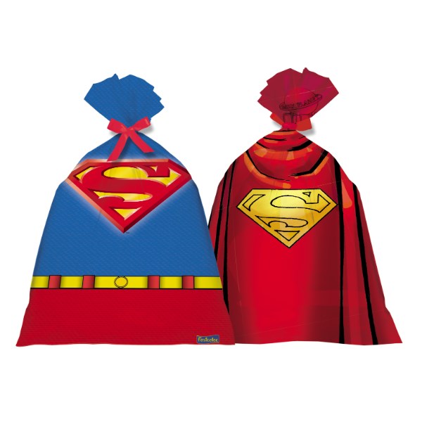 Sacola Plástica Festa Superman Geek |8 unidades- Festcolor