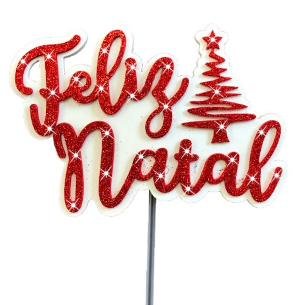 Topo de Bolo Feliz Natal 12,5cm | Unidade - Piffer - Tricolandia Festas Topo de Bolo Feliz Natal 12,5cm | Unidade - Piffer - Tricolandia Festas
