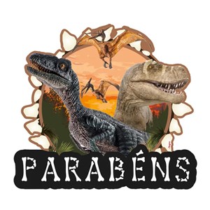 Topper de Bolo 14x28 cm Festa Reino dos Dinossauros | Regina