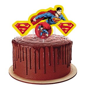 Topper para Bolo Festa Superman Geek | 4 Unidades - Festcolor