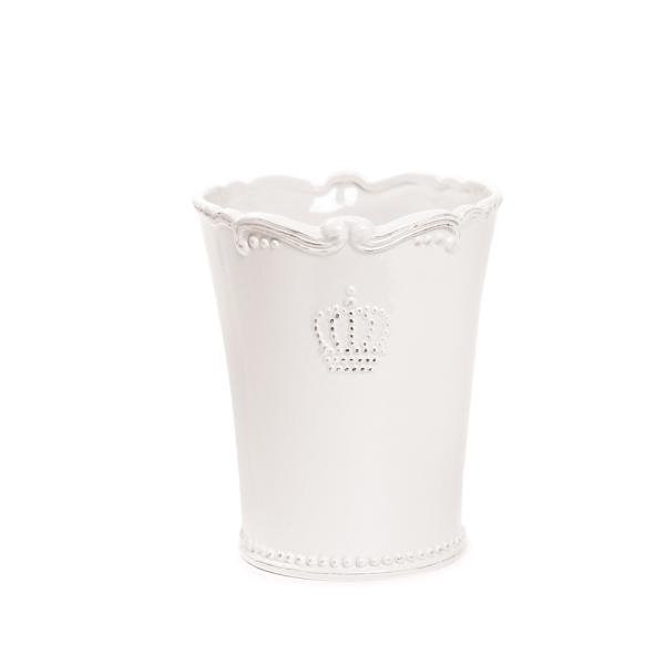 Vaso Decorativo de Cerâmica Branco G 13,6 x 16 cm | Unidade - Cromus