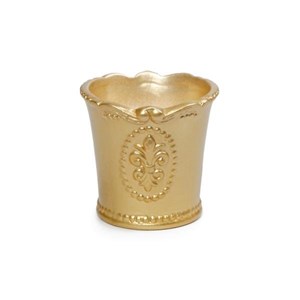 Vaso Decorativo de Cerâmica Dourado 12 cm  | Unidade - Cromus